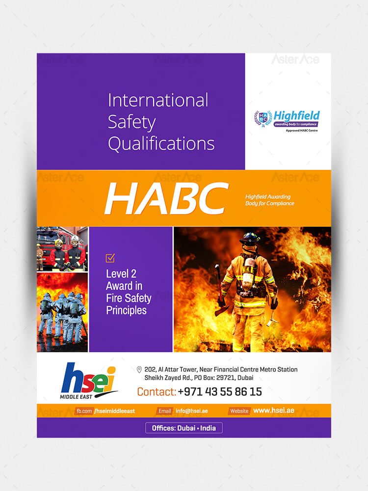 HSEI International Safety Courses Flyer Designs for Email Promotion