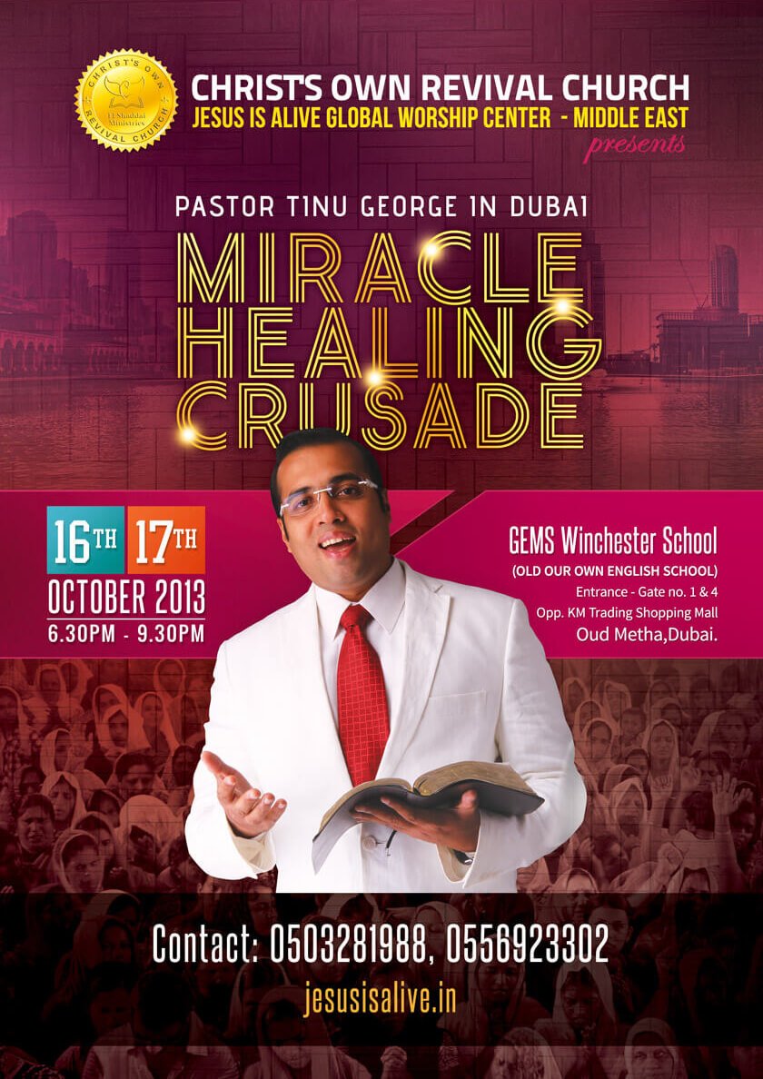 Pastor Tinu George Miracle Crusade Promotion