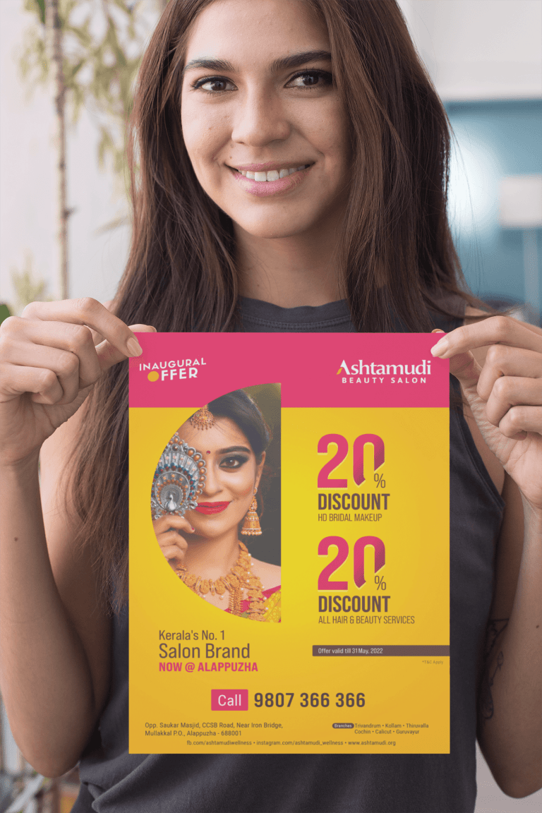 Ashtamudi Beauty Salon Flyer Discount Offer Flyer