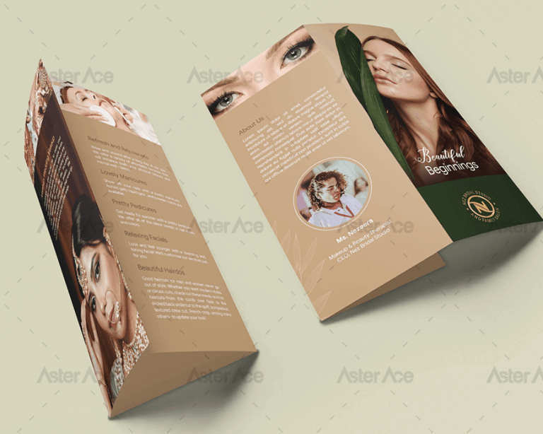 Beauty Parlour Tri-Fold Brochure Design